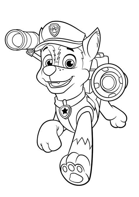 Chase Paw Patrol coloring pages to download and print for free