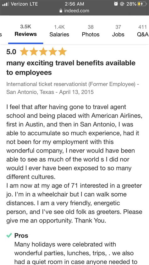 Man seeks new employment as a greeter while reviewing American Airlines job on indeed : r ...