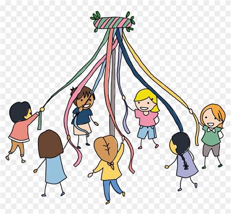 Maypole Dance Clipart Image