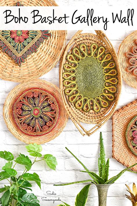 Basket Wall Decor with Bohemian Design from the Thrift Store