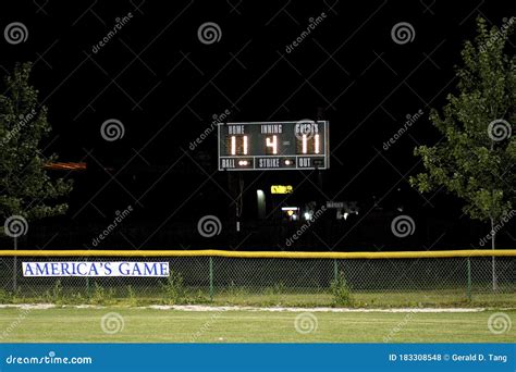 Baseball Scoreboard 708534 stock photo. Image of night - 183308548