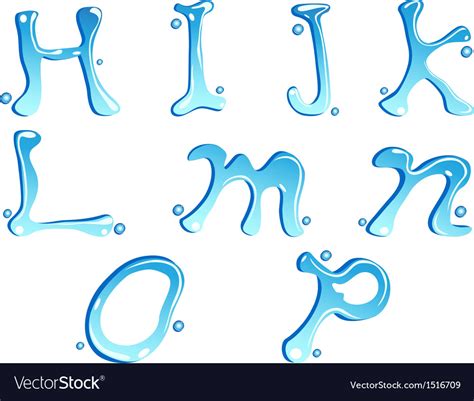 Water drop type font Royalty Free Vector Image