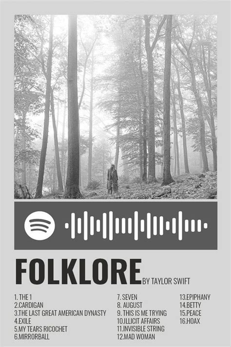 Spotify code taylor folklore | Music poster, Taylor swift songs ...