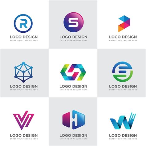 Tech logo design collections | Premium Vector