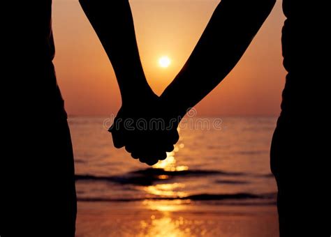 Silhouettes Couples Holding Hands Stock Image - Image: 55628177