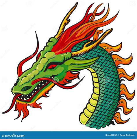 Dragon head color stock vector. Illustration of dragon - 4457052