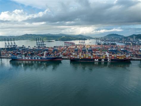 Premium Photo | Shenzhen china circa 2022 aerial view of container ship in yantian port in ...