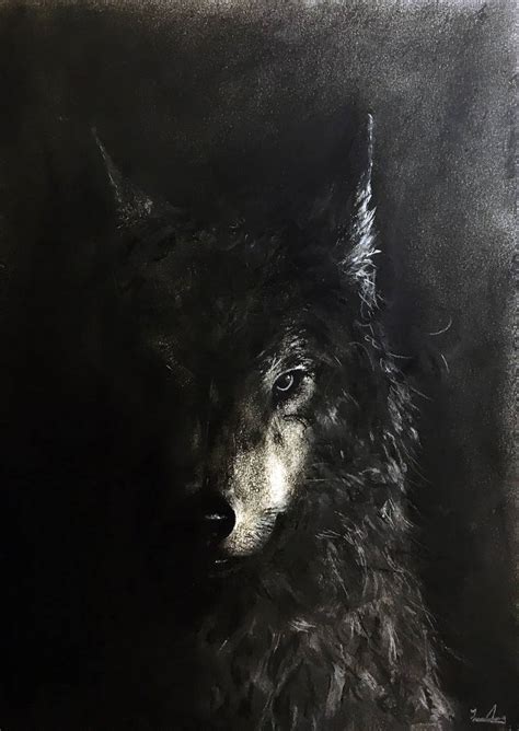 Lone Wolf Drawing by Fiona Tang | Saatchi Art