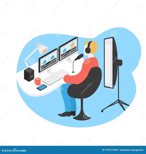 Movie Editing and Sound Production. Filmmaker Stock Vector ...