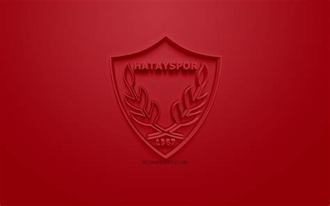 Download wallpapers Hatayspor, creative 3D logo, red background, 3d ...