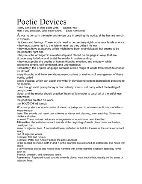 Poetic Devices