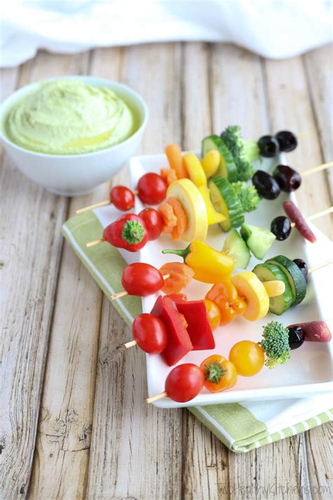 Rainbow Veggie Kabobs - Two Healthy Kitchens