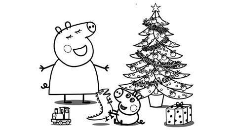 Peppa Pig Coloring Page Christmas - Coloring and Drawing