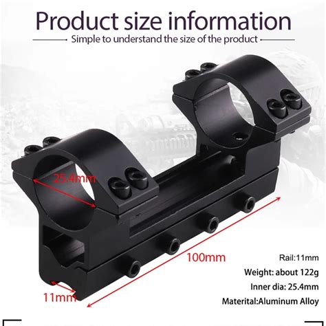 25.4mm Double Tube Higher Scope Mount High Profile Rings Dovetail 11mm ...