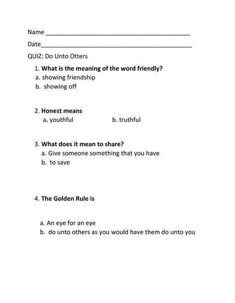 Do Unto Otters online exercise for | Live Worksheets