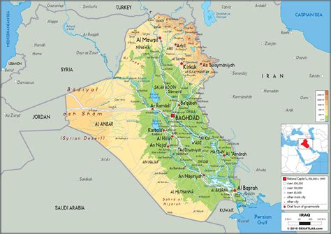 Iraq Physical Wall Map by GraphiOgre - MapSales