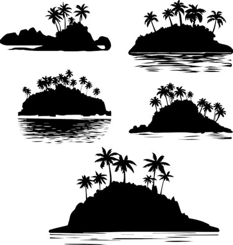 Premium Vector | Island silhouette vector illustration