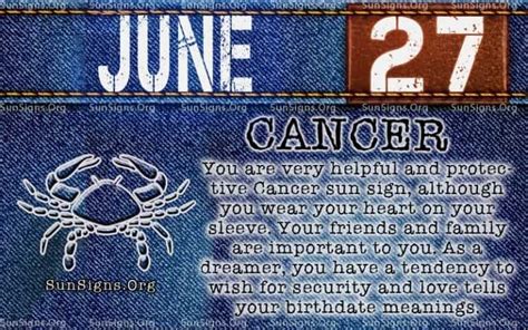 June 27 Zodiac Horoscope Birthday Personality - SunSigns.Org