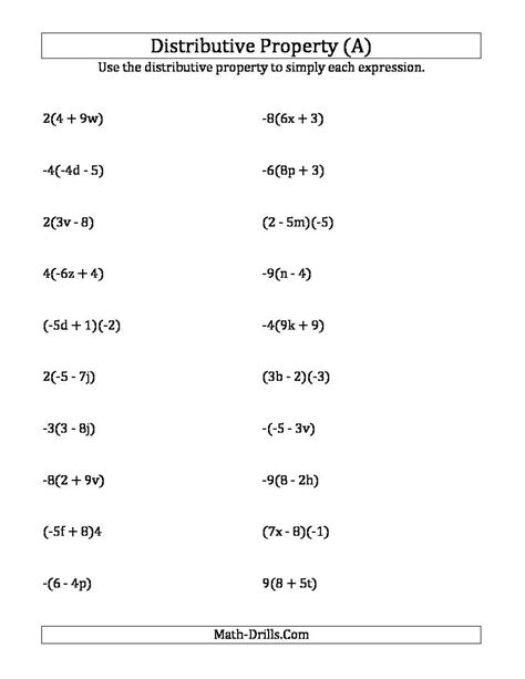 distributive property worksheets - Google Search | homework | Pinterest ...