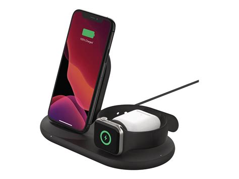 Belkin BOOST CHARGE 3-in-1 - Wireless charging stand - black - Walmart.com - Walmart.com