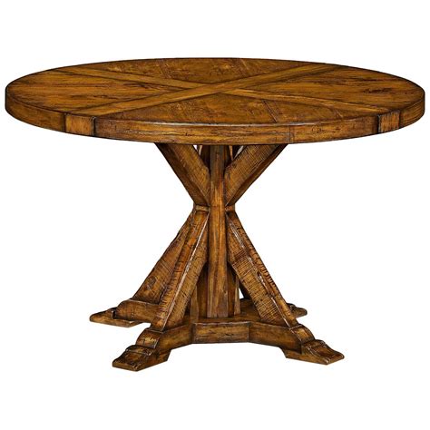 Rustic Round Dining Table, Dark Ale at 1stDibs | rustic round dining ...