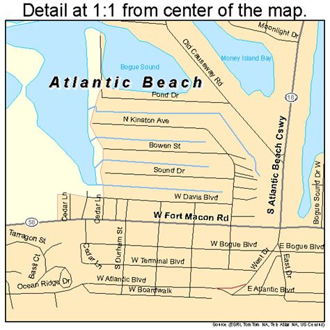 Atlantic Beach North Carolina Street Map 3702500