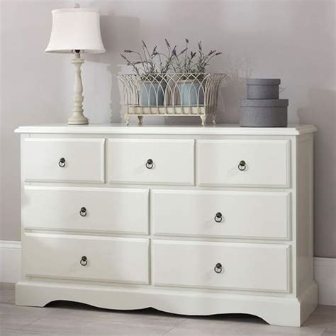 Romance Large Chest of Drawers, Large 3 over 4 Antique white chest ...