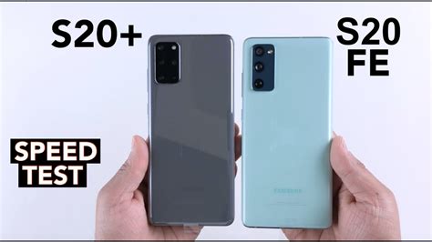 SAMSUNG S20 FE vs S20+ Speed test & Size Comparison - YouTube