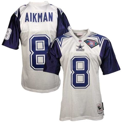 Mitchell & Ness Dallas Cowboys #8 Troy Aikman White Throwback Football ...