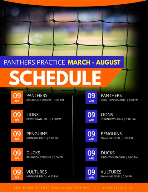 Copy of Soccer Schedule | PosterMyWall