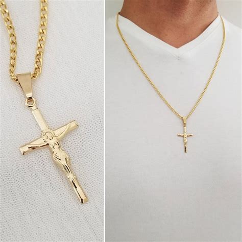 Mens Gold Chain And Cross Pendant | donyaye-trade.com