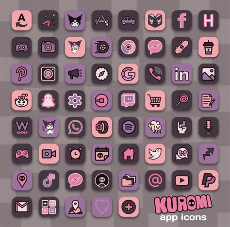 Kuromi App Icons - Sanrio Aesthetic App Icons for iOS14 & Android - Free