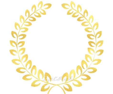 Gold Laurel Clipart Gold Floral Frame Clipart Gold Foil Clip Art Gold ...