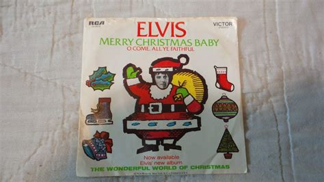 "RARE" Elvis Presley Merry Christmas Baby / O Come, All Ye Faithful + 2 ...