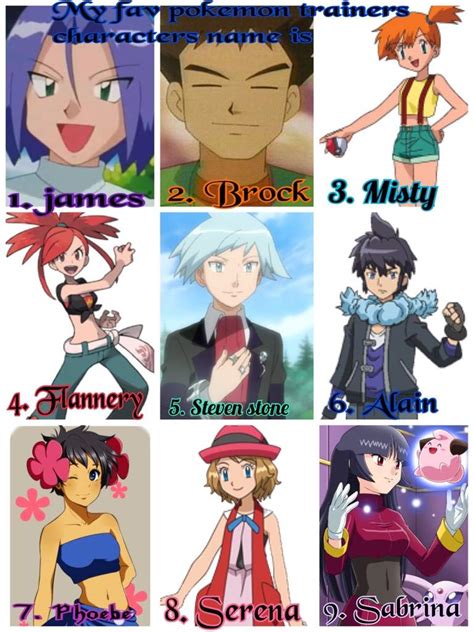 My fav pokemon trainers characters | Pokémon Amino