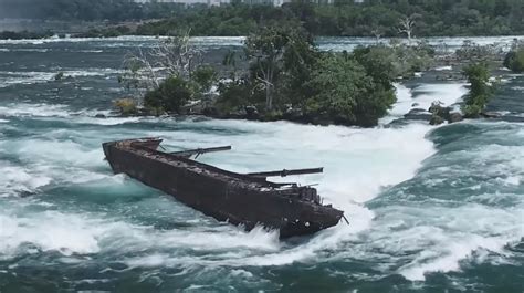 Severe weather shifts boat stuck on Niagara Falls rocks for 101 years - ABC News