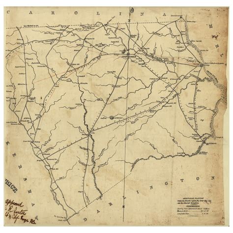 Chesterfield District, 1825 South Carolina - Old Map Reprint - Mills ...