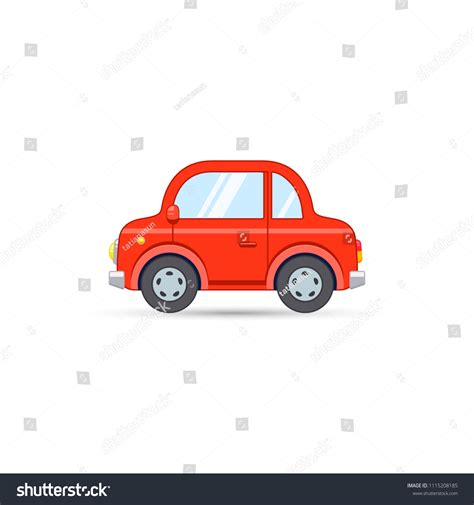 Red Car Side View Cartoon Flat Stock Vector (Royalty Free) 1115208185 | Shutterstock