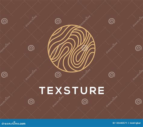 Classic Wood Texture Logo Design Concept with Line Art Style Stock ...