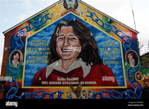 Bobby Sands mural on the Falls Road,Belfast city, Northern Ireland Stock Photo - Alamy