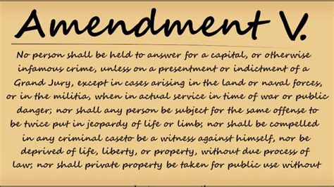 5th Amendment - The Bill of Rights