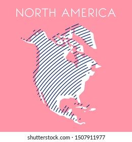 Pink Striped Map North America Stock Vector (Royalty Free) 1507911977 | Shutterstock