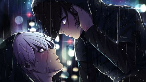 Desktop Wallpaper Ken Kaneki, Touka Kirishima, Anime, Tokyo Ghoul, Rain, Hd Image, Picture ...