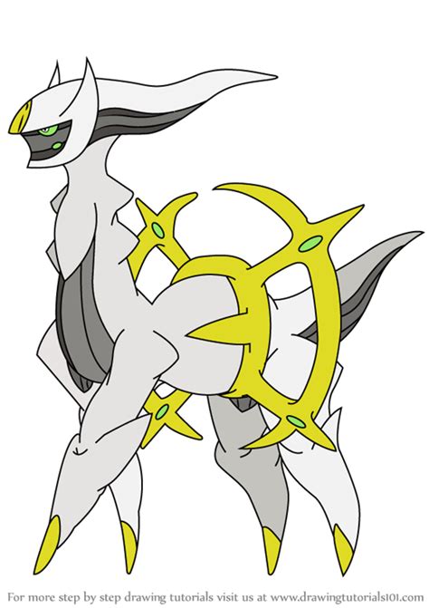 Step by Step How to Draw Arceus from Pokemon : DrawingTutorials101.com | Pokemon drawings, Easy ...