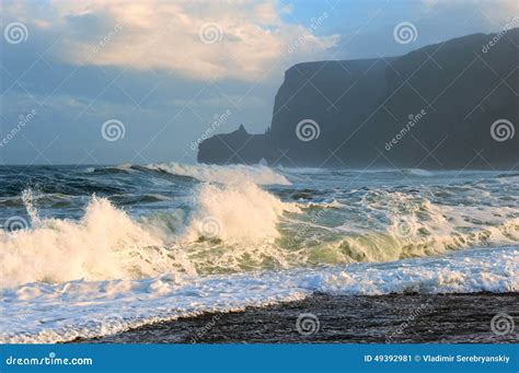 High Waves on the Beach after a Storm. Stock Image - Image of climate ...