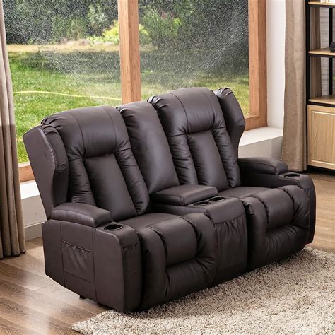 67" RV Loveseat Recliner | Wall Hugger Double Recliner RV Sofa with ...