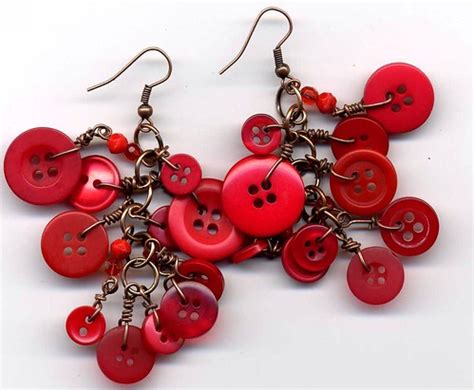 Red buttons earrings | Lovely earrings made with different s… | Flickr