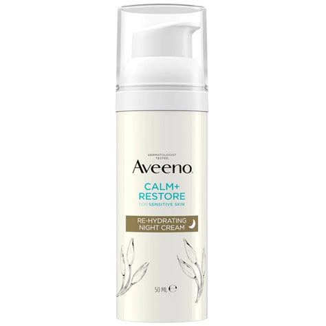 Aveeno Calm & Restore for Sensitive Skin Rehydrating Night Cream 50ml | Strauts Pharmacy | Ireland