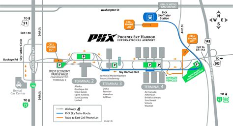 Phoenix airport terminal map - Phoenix international airport map ...