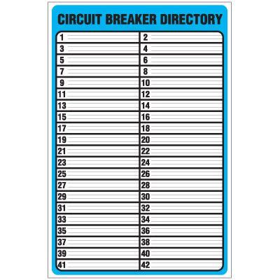 Circuit Breaker Directory Template – emmamcintyrephotography.com